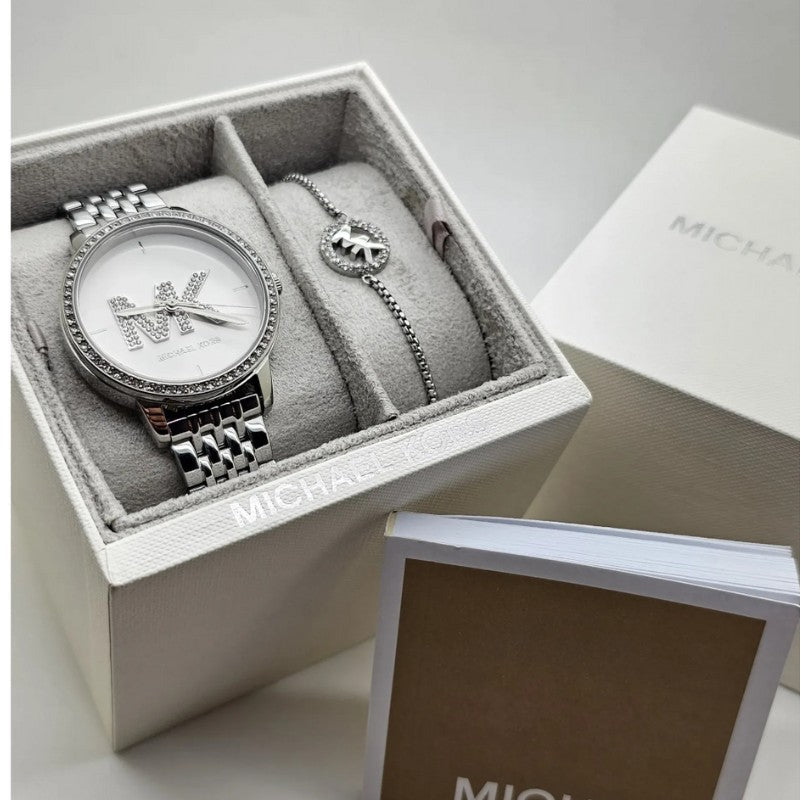 Michael Kors Melissa Quartz Silver Dial Silver Steel Strap Watch for Women - MK4370 Buy Now By Michael Kors