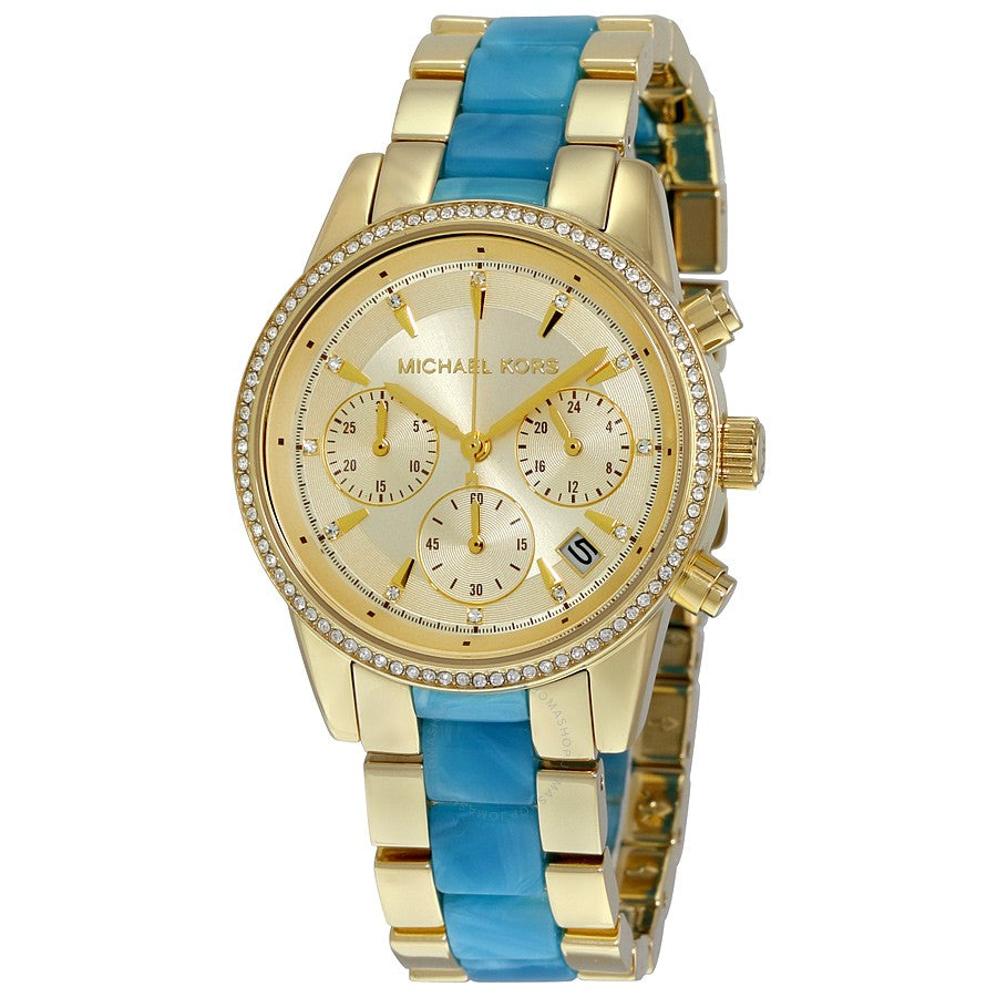 Michael Kors Ritz Gold Dial Two Tone Steel Strap Watch for Women - MK6328 Buy Now By Michael Kors