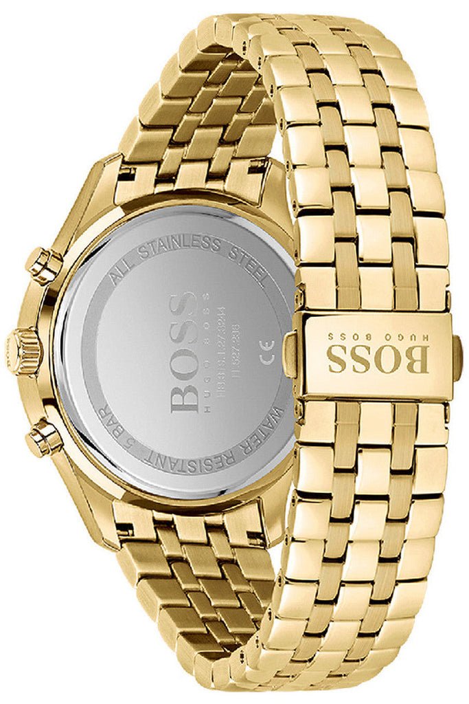Hugo Boss Associate Blue Dial Gold Steel Strap Watch for Men - 1513841 Buy Now By Hugo Boss