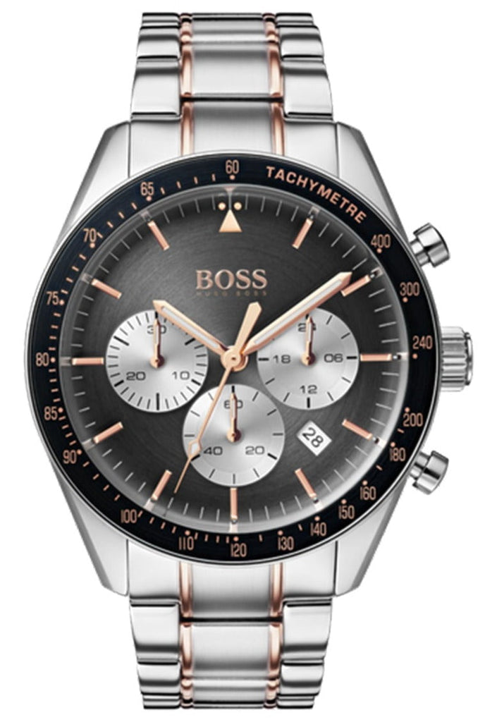Hugo Boss Trophy Chronograph Grey Dial Silver Steel Strap Watch for Men - 1513634 Buy Now By Hugo Boss