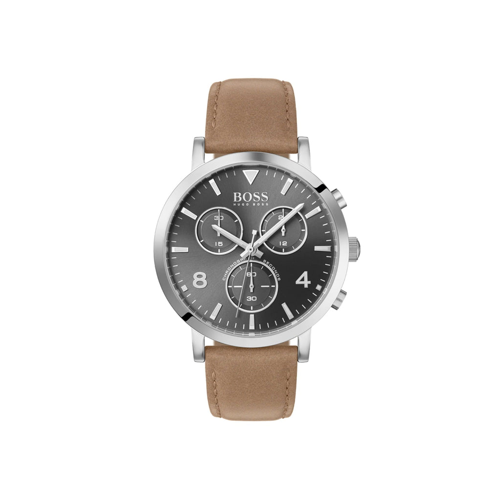 Hugo Boss Spirit Grey Dial Brown Leather Strap Watch for Men - 1513691 Buy Now By Hugo Boss