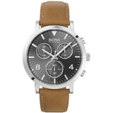 Hugo Boss Spirit Grey Dial Brown Leather Strap Watch for Men - 1513691 Buy Now By Hugo Boss