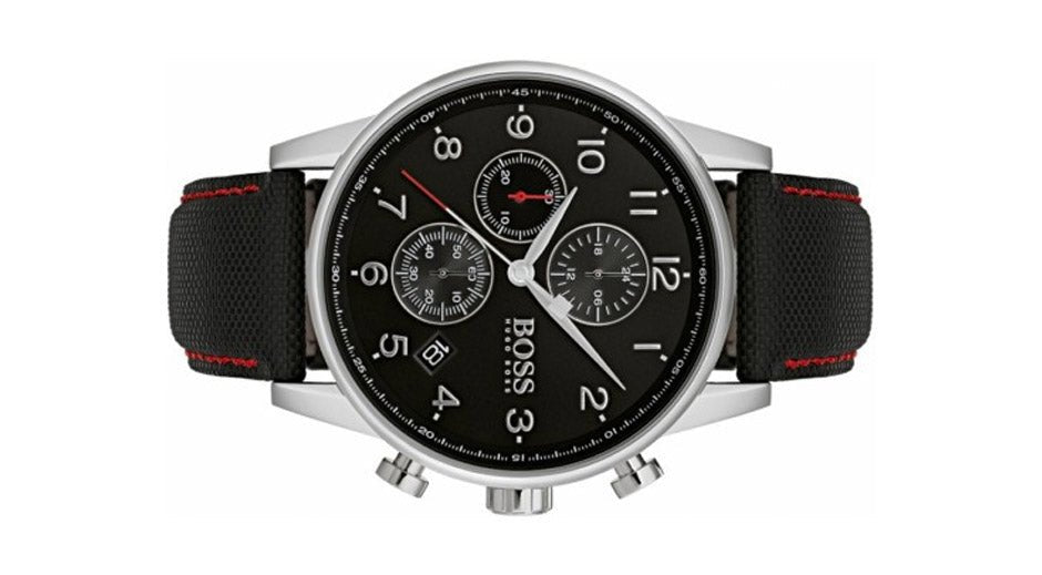 Hugo Boss Navigator Black Dial Black Leather Strap Watch for Men - 1513535 Buy Now By Hugo Boss