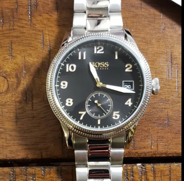 Hugo Boss Legacy Black Dial Silver Steel Strap Watch for Men - 1513671 Buy Now By Hugo Boss