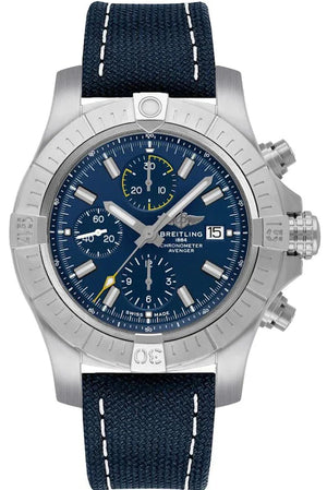 Breitling Avenger Chronograph 43 Blue Dial Blue Nylon Strap Watch for Men - A13385101C1X1 Buy Now By Breitling