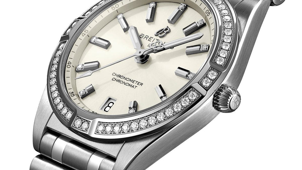 Breitling Chronomat 32 Diamonds White Dial Silver Steel Strap Watch for Women - A77310591A1A1 Buy Now By Breitling