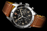 Breitling Avi Chronograph 42 P-51 Mustang Black Dial Brown Leather Strap Watch for Men - A233803A1B1X1 Buy Now By Breitling