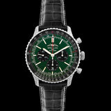Breitling Navitimer B01 Chronograph 46 Green Dial Black Leather Strap Watch for Men - AB0137241L1P1 Buy Now By Breitling