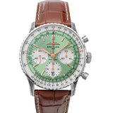Breitling Navitimer B01 Chronograph 41 Green Dial Brown Leather Strap Watch for Men - AB0139211L1P1 Buy Now By Breitling