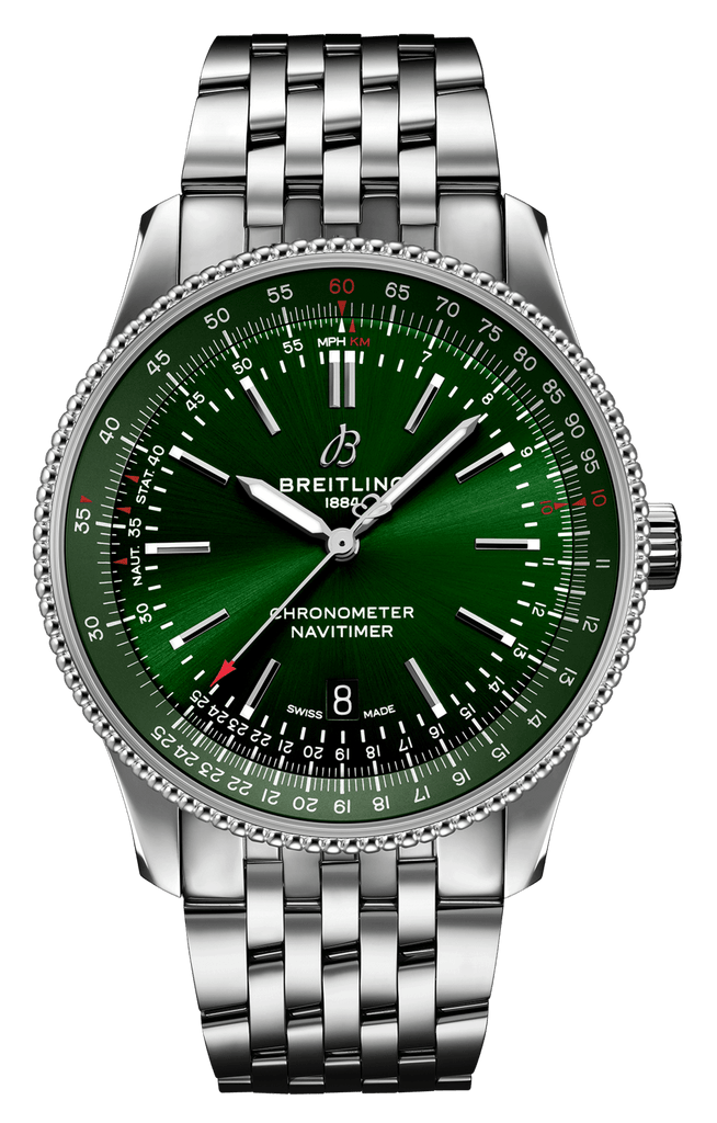 Breitling Navitimer Automatic 41mm Green Dial Silver Steel Strap Watch for Men - A17326361L1A1 Buy Now By Breitling