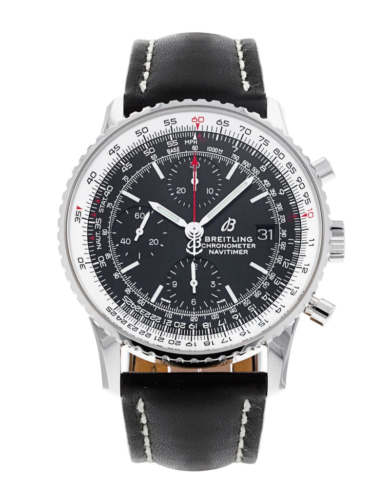 Breitling Navitimer 1 Chronograph 41mm Automatic Black Dial Black Leather Strap Mens Watch - A13324121B1P1 Buy Now By Breitling