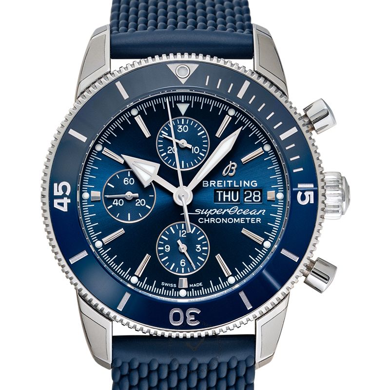 Breitling Superocean Heritage Chronograph 44 Blue Dial Blue Mesh Bracelet Watch for Men - A13313161C1S1 Buy Now By Breitling
