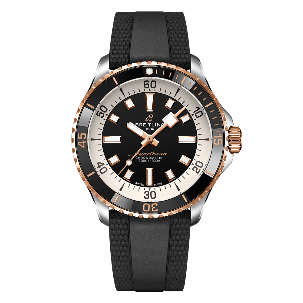 Breitling Superocean Automatic 42 Black Dial Black Rubber Strap Watch for Men - U17375211B1S1 Buy Now By Breitling