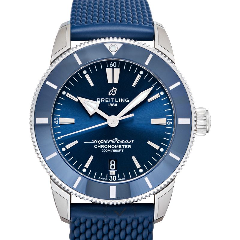 Breitling Superocean Heritage II B20 44mm Blue Dial Blue Rubber Strap Mens Watch - AB2030161C1S1 Buy Now By Breitling
