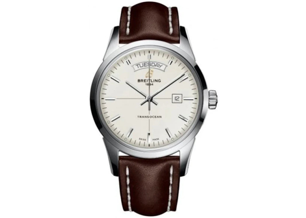 Breitling Transocean Day & Date 43mm Brown Leather Strap Mens Watch - A4531012|G751|437X|A20B A.1 Buy Now By Breitling