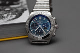 Breitling Chronomat B01 42mm Blue Dial Silver Steel Strap Watch for Men - AB0134101C1A1 Buy Now By Breitling