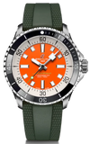 Breitling Superocean Automatic 42mm Kelly Slater Limited Edition Orange Dial Green Rubber Strap Watch for Men - A173751A101S1 Buy Now By Breitling