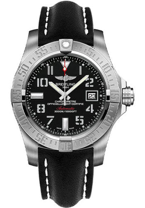 Breitling Avenger II Seawolf Stainless Steel 45mm Volcano Black Leather Strap Mens Watch - A1733110/BC31/436X Buy Now By Breitling