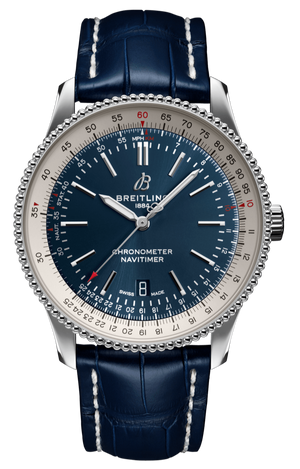 Breitling Navitimer 1 Automatic 41mm Blue Dial Blue Leather Strap Mens Watch - A17326211C1P4 Buy Now By Breitling