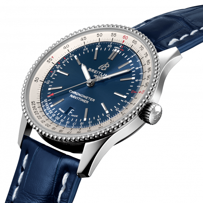 Breitling Navitimer 1 Automatic 41mm Blue Dial Blue Leather Strap Mens Watch - A17326211C1P4 Buy Now By Breitling