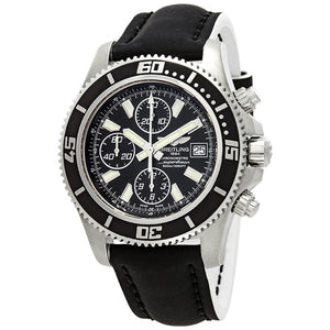 Breitling Superocean Chronograph II 44mm Automatic Black Dial Black Leather Strap Mens Watch - A1334102/BA84 Buy Now By Breitling