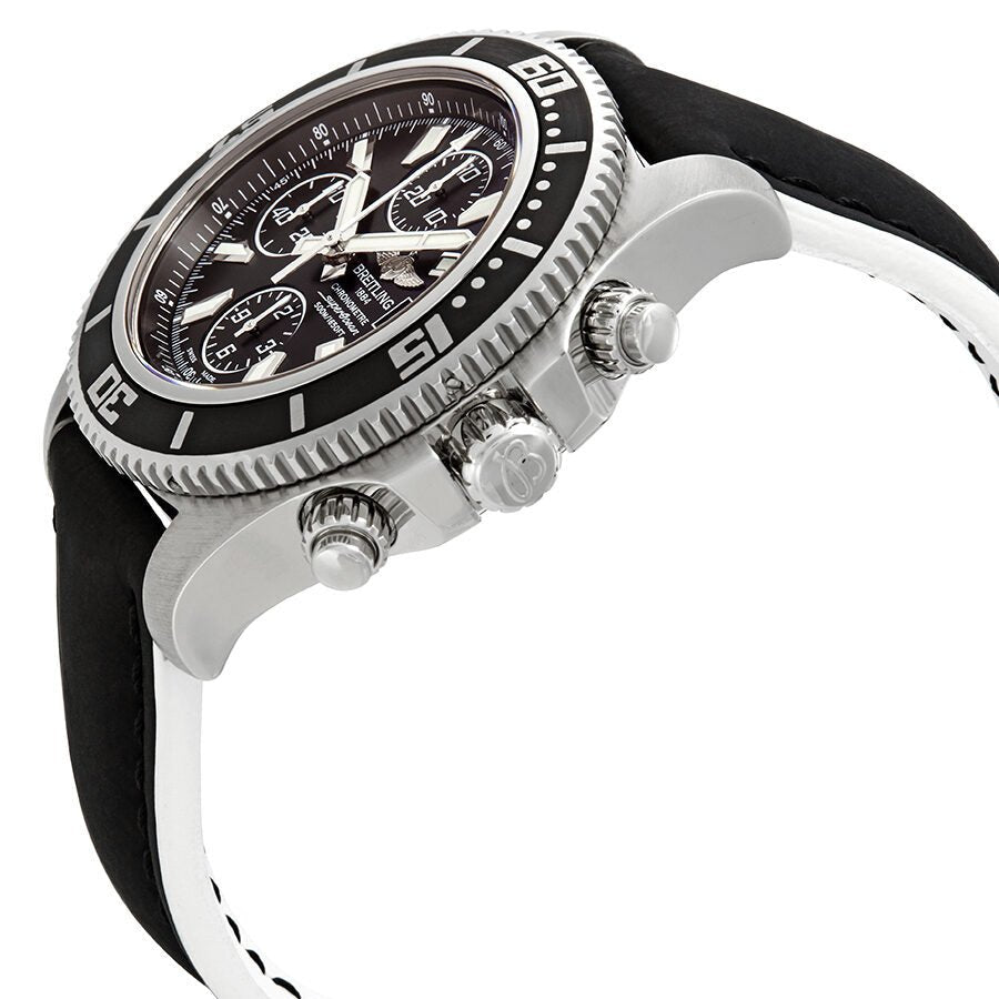 Breitling Superocean Chronograph II 44mm Automatic Black Dial Black Leather Strap Mens Watch - A1334102/BA84 Buy Now By Breitling