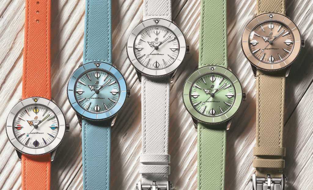 Breitling Superocean Heritage '57 Pastel Paradise Green Dial Green Leather Strap Watch for Women - A10340361L1X1 Buy Now By Breitling