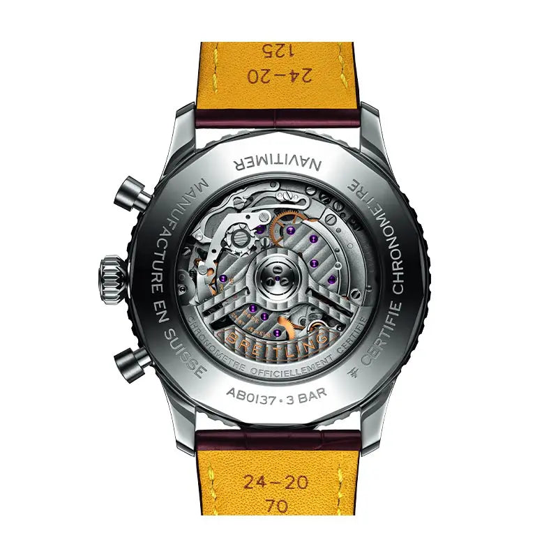 Breitling Navitimer B01 Chronograph 46 Green Dial Black Leather Strap Watch for Men - AB0137241L1P1 Buy Now By Breitling