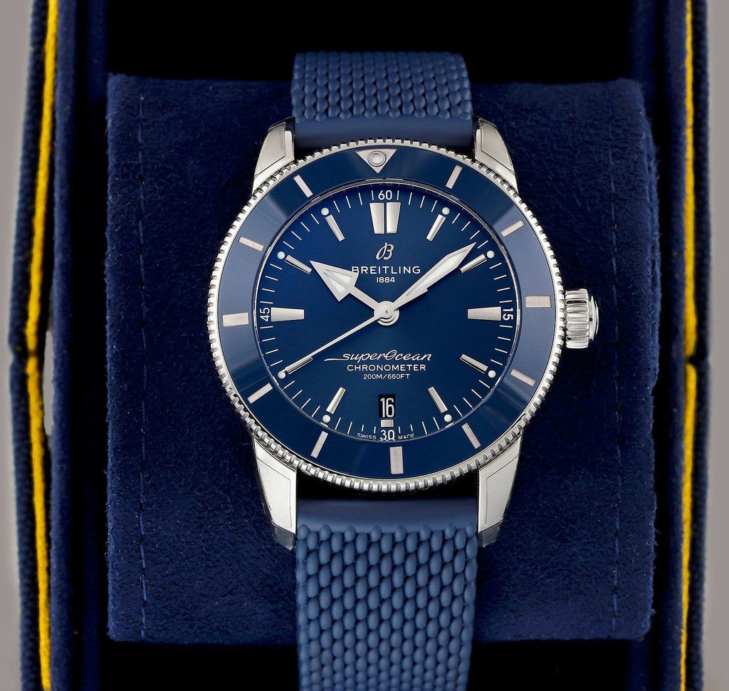 Breitling Superocean Heritage II B20 44mm Blue Dial Blue Rubber Strap Mens Watch - AB2030161C1S1 Buy Now By Breitling