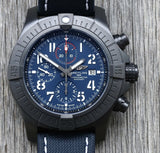 Breitling Super Avenger Chronograph 48 Night Mission Blue Dial Blue Leather Strap Watch for Men - V13375101C1X2 Buy Now By Breitling