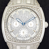 Bulova Crystal Collection Phantom Silver Dial Silver Steel Strap Watch for Men - 96C002 Buy Now By Bulova