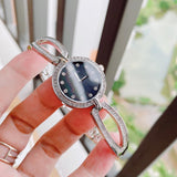 Bulova Crystal Black Mother of Pearl Dial Silver Steel Strap Watch for Women - 96L224 Buy Now By Bulova