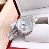 Bulova Octova Crystal Silver Dial Two Tone Steel Strap Watch for Men - 98C133 Buy Now By Bulova