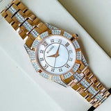 Bulova Crystal Mother of Pearl Dial Rose Gold Steel Strap Watch for Women - 98L197 Buy Now By Bulova