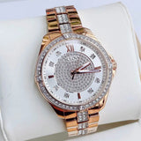 Bulova Crystal Collection Silver Dial Rose Gold Steel Strap Watch for Women - 98L229 Buy Now By Bulova