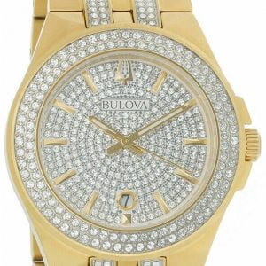 Bulova Crystal Collection Silver Dial Two Tone Steel Strap Watch for Men - 98K102 Buy Now By Bulova