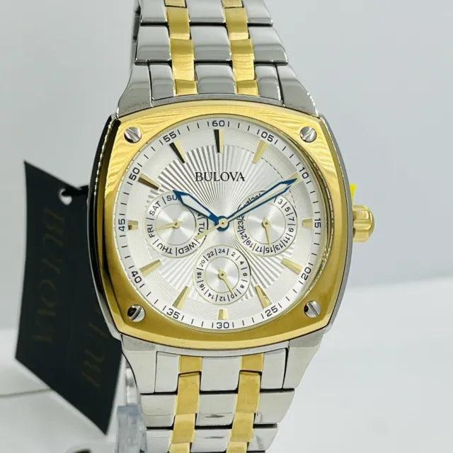 Bulova Classic Multi Function Silver Dial Two Tone Steel Strap Watch for Men - 98C142 Buy Now By Bulova