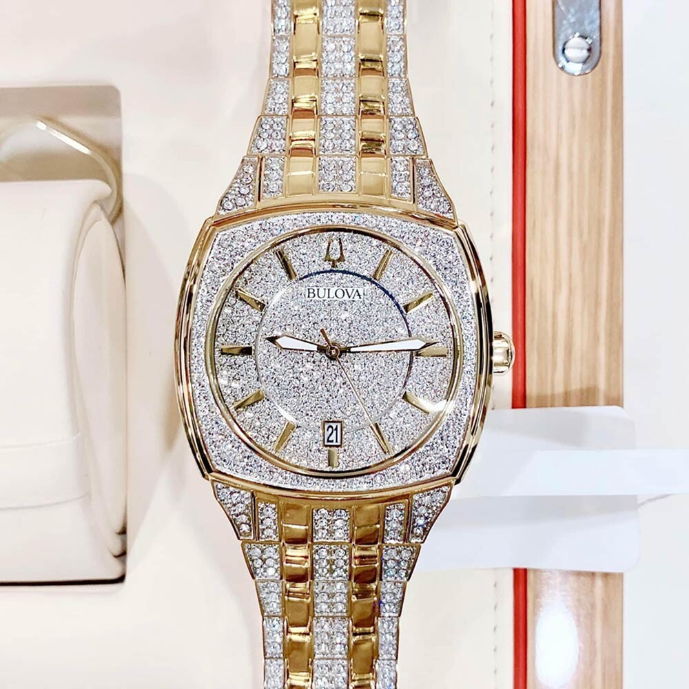 Bulova Phantom Crystal Silver Dial Two Tone Steel Strap Watch for Men - 98B323 Buy Now By Bulova