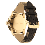 Burberry The Classic Round Gold Dial Brown Leather Strap Unisex Watch - BU10001 Buy Now By Burberry