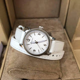 Burberry Utilitarian White Dial White Leather Strap Watch for Women - BU7846 Buy Now By Burberry