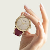 Burberry Heritage Nova Gold Dial Haymarket Red Leather Strap Watch for Women - BU9111 Buy Now By Burberry