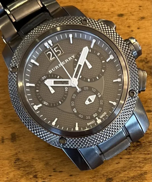 Burberry Endurance Chronograph Quartz Black Dial Black Steel Strap Watch For Men - BU9801 Buy Now By Burberry