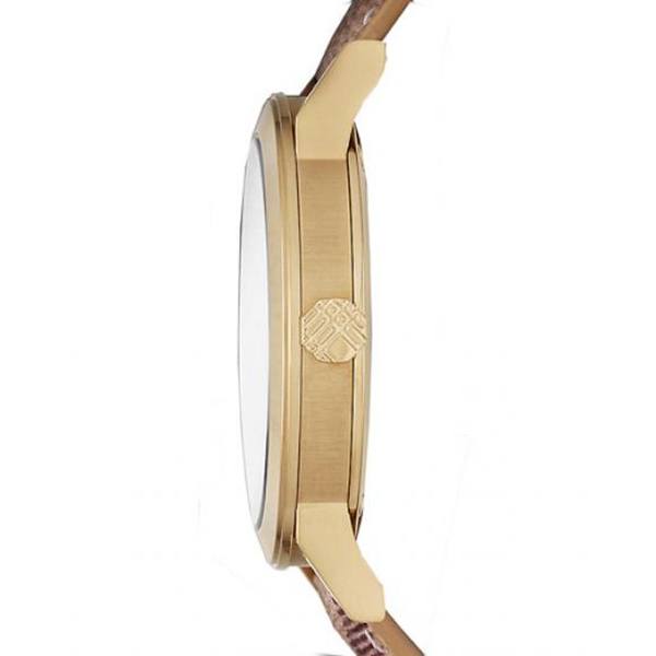 Burberry The City Gold Dial Haymarket Brown Leather Strap Watch for Women - BU9026 Buy Now By Burberry