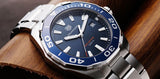 Tag Heuer Aquaracer 43mm Blue Dial Silver Steel Strap Watch for Men - WAY101C.BA0746
