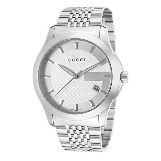 Gucci G Timeless Silver Dial Silver Steel Strap Watch For Men - YA126401 Buy Now By Gucci