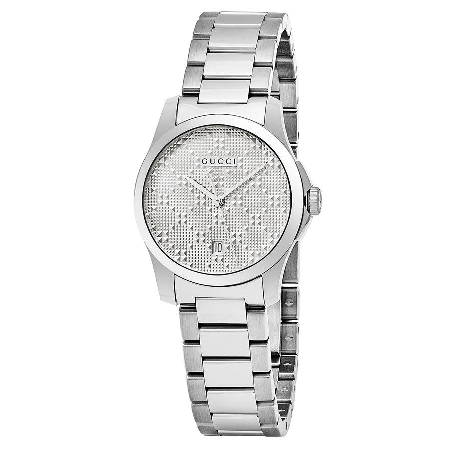 Gucci G Timeless Silver Dial Silver Steel Strap Watch For Women - YA126551 Buy Now By Gucci