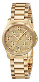 Gucci G Timeless Gold Dial Gold Steel Strap Watch For Women - YA126553 Buy Now By Gucci