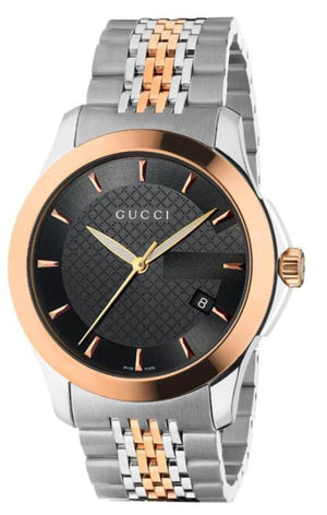Gucci G Timeless Black Dial Two Tone Steel Strap Watch For Men - YA126410 Buy Now By Gucci