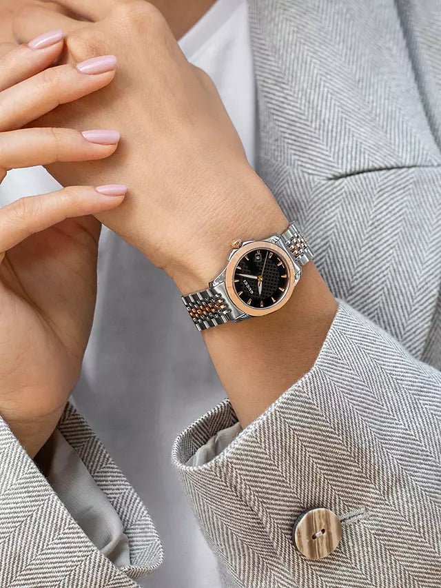 Gucci G Timeless Black Dial Two Tone Steel Strap Watch For Women - YA126512 Buy Now By Gucci