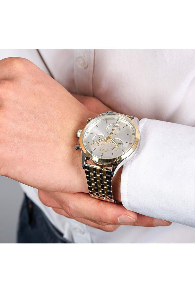 Hugo Boss Companion Silver Dial Two Tone Mesh Bracelet Watch for Men - 1513654 Buy Now By Hugo Boss